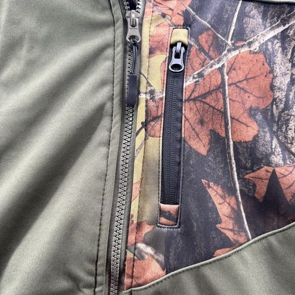 TRAIL CREST Men's Fleece Waterproof Full Zip Up Green & Camo Jacket Size Large - Picture 10 of 13